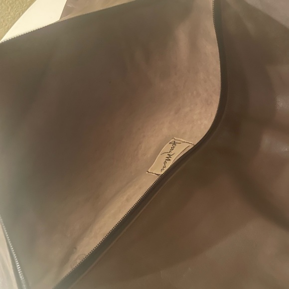 Vintage 70s Brown Leather Jerry Moss Large Clutch Handbag Rare Purse 1970 - Picture 2 of 9